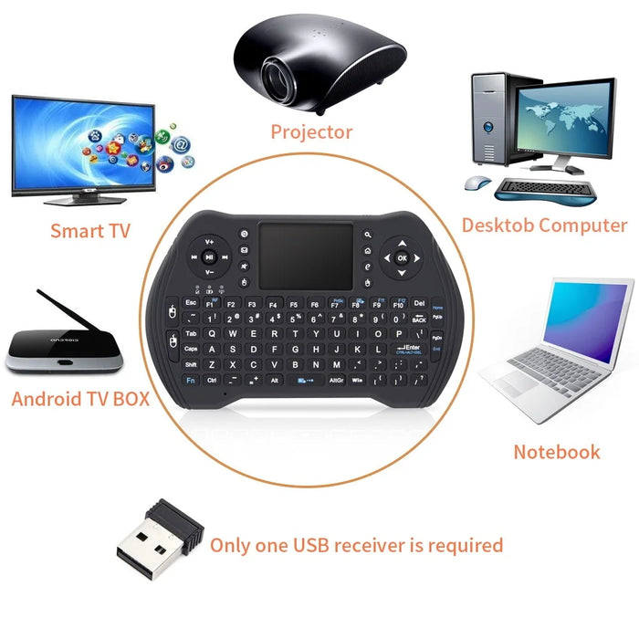 MT10 Backlight Keyboard USB 2.4G Air Mouse Wireless Keyboard with Touchpad for Smart TV, Windows, Notebook - 7