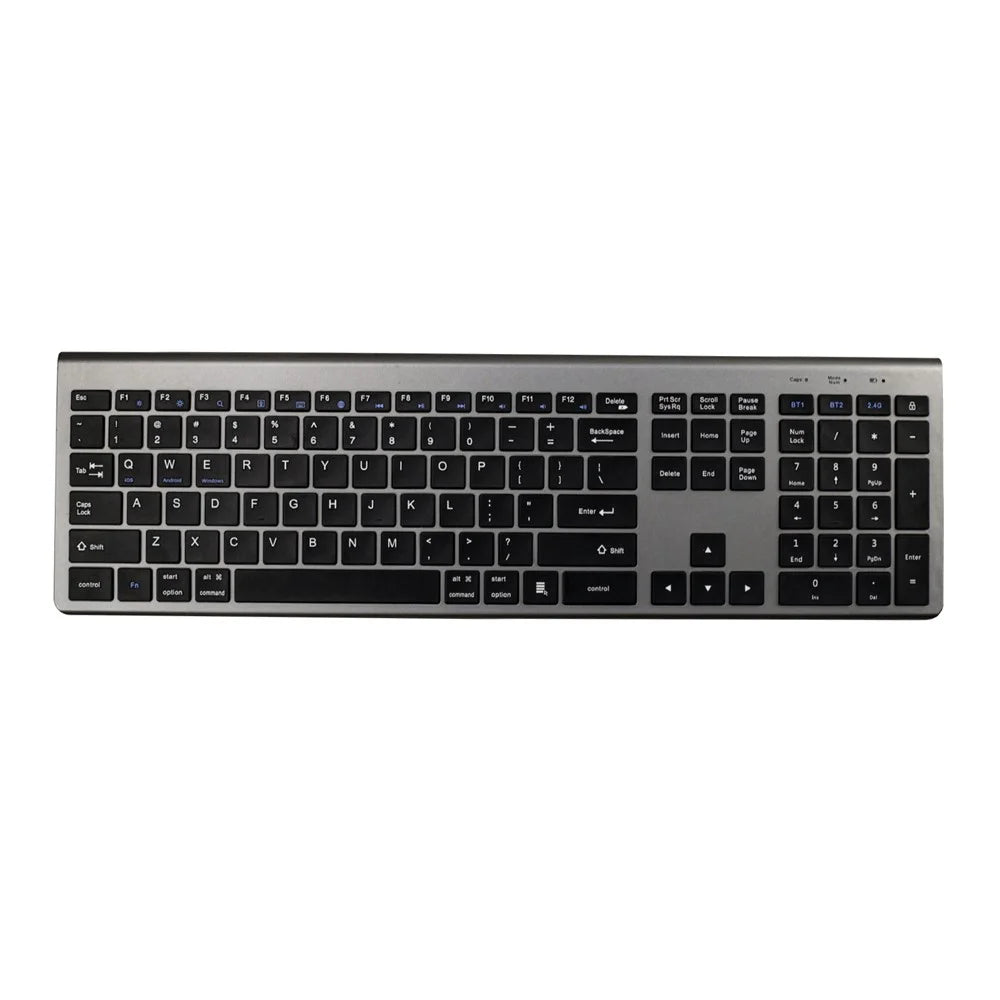 K010C 110 Keys Bluetooth-compatible 5.0 Wireless Keyboard Portable Slim Keyboard Compatible with Mac, Windows - Grey - 1
