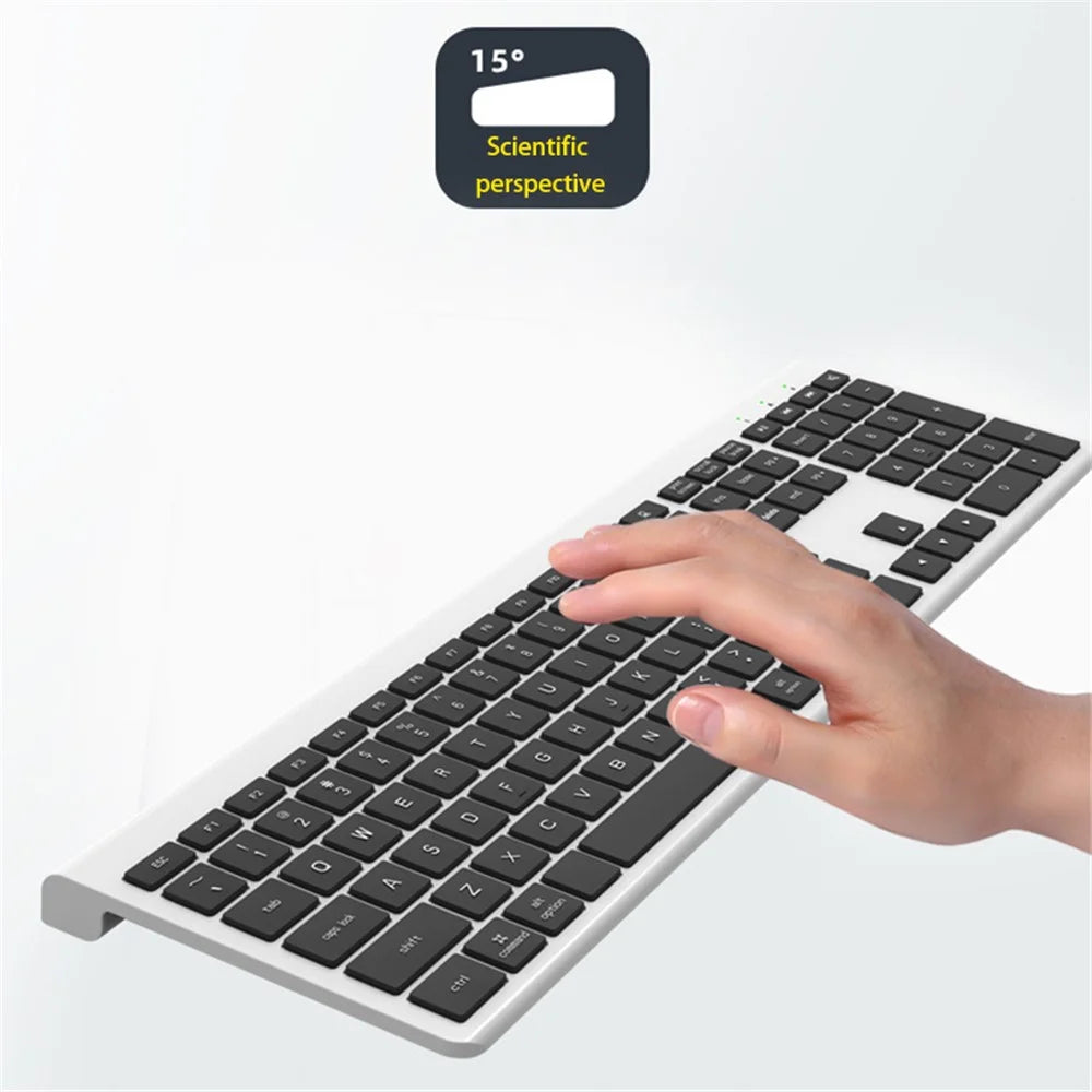 K010C 110 Keys Bluetooth-compatible 5.0 Wireless Keyboard Portable Slim Keyboard Compatible with Mac, Windows - Grey - 2
