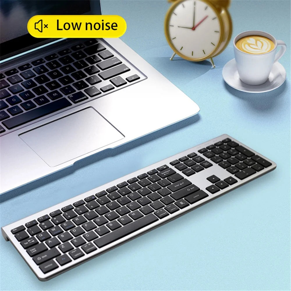 K010C 110 Keys Bluetooth-compatible 5.0 Wireless Keyboard Portable Slim Keyboard Compatible with Mac, Windows - Grey - 3