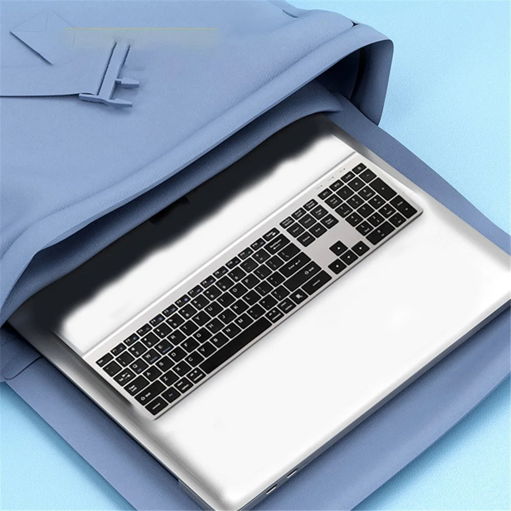 K010C 110 Keys Bluetooth-compatible 5.0 Wireless Keyboard Portable Slim Keyboard Compatible with Mac, Windows - Grey - 4