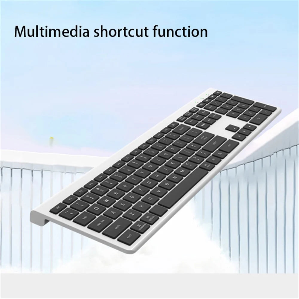 K010C 110 Keys Bluetooth-compatible 5.0 Wireless Keyboard Portable Slim Keyboard Compatible with Mac, Windows - Grey - 6