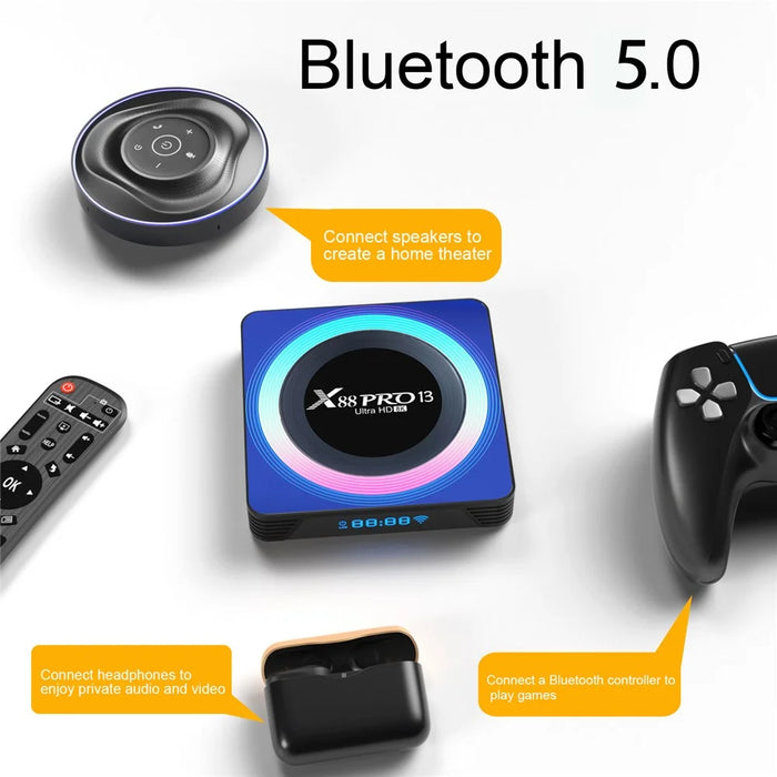 X88 Pro 13 8K Ultra HD Android 13.0 Smart TV Box with Remote Control (2GB+16GB) - US Plug - 2