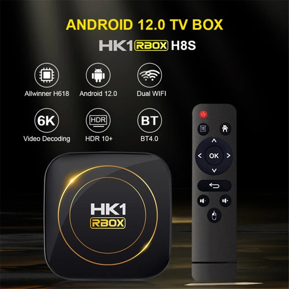 HK1 RBOX-H8S 4K Ultra HD Mini Smart TV Box 4GB+64GB Dual-band WiFi Android 12.0 TV Box - AU Plug - 2
