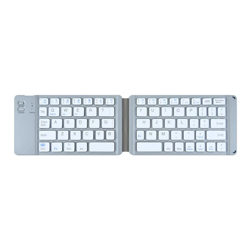 BT18 Magnetic Folding Wireless Keyboard for Cell Phones Tablets Computers Universal Bluetooth-compatible Keyboard - Grey - 1