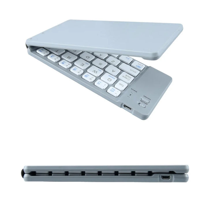 BT18 Magnetic Folding Wireless Keyboard for Cell Phones Tablets Computers Universal Bluetooth-compatible Keyboard - Grey - 7
