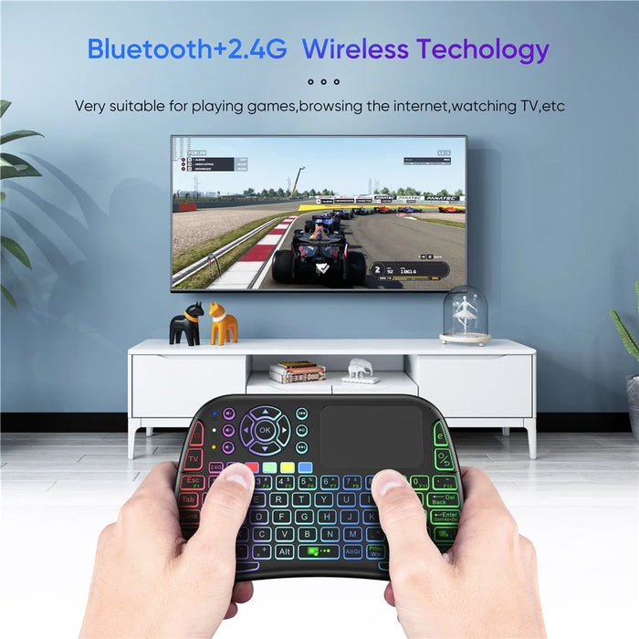 M9 RC Mouse Keyboard Combo with IR Learning Function Mini Wireless Keyboard Support Touchpad Voice - 4