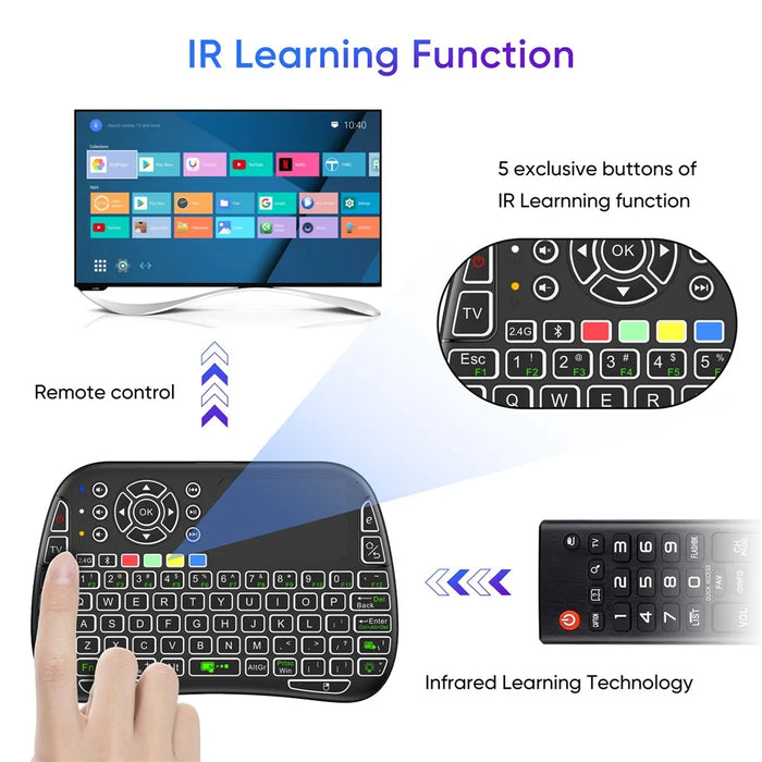 M9 RC Mouse Keyboard Combo with IR Learning Function Mini Wireless Keyboard Support Touchpad Voice - 5