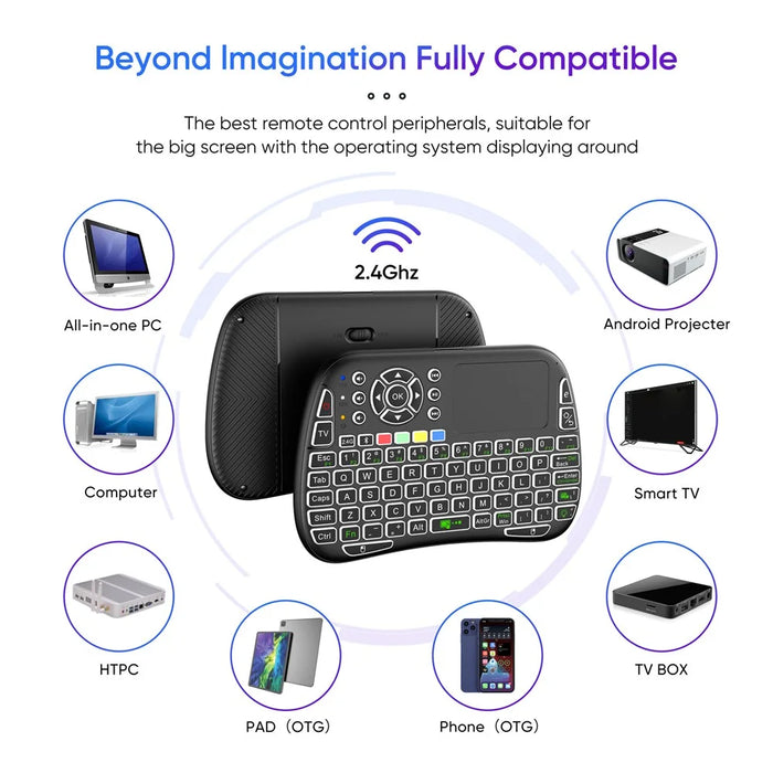 M9 RC Mouse Keyboard Combo with IR Learning Function Mini Wireless Keyboard Support Touchpad Voice - 6