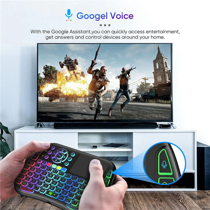 M9 RC Mouse Keyboard Combo with IR Learning Function Mini Wireless Keyboard Support Touchpad Voice - 7