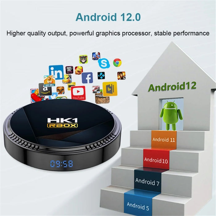 HK1 RBOX-H8-H618 4GB+128GB Set-top Box Android 12 TV Box Support 6K Video Decoding - US Plug - 4