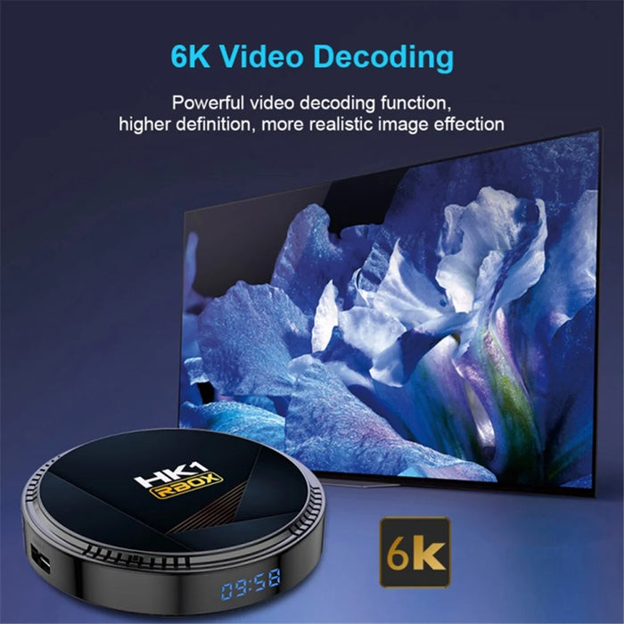 HK1 RBOX-H8-H618 4GB+128GB Set-top Box Android 12 TV Box Support 6K Video Decoding - US Plug - 6