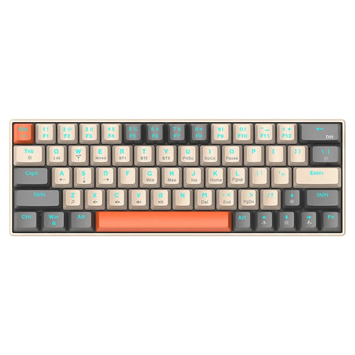 T-WOLF T60 USB Wired Gaming Keyboard RGB Backlit Mechanical Gaming Keyboard 63 Keys for Desktop PC - Mix Color - 1
