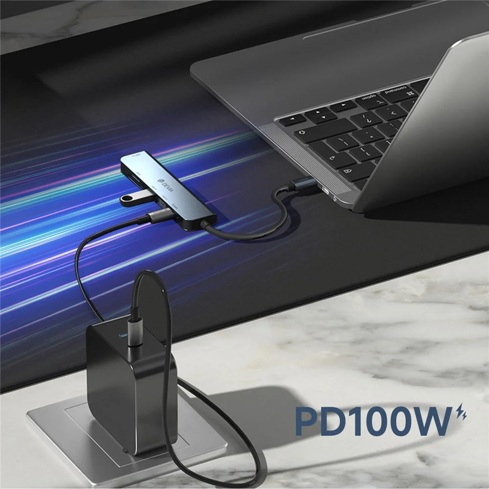 DEVIA EC135 Leopard Series 5-in-1 Type-C Hub Adapter USB-C 3.1 to PD+USB3.0*3+SD / TF Docking Station (Upgraded) - 2
