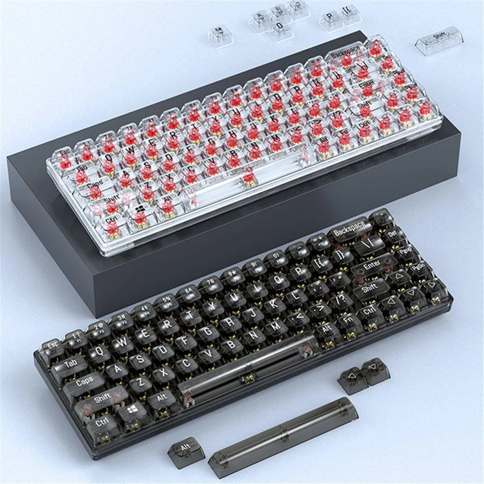T-WOLF T40 150cm Wired Mechanical Keyboard with Clear Keycaps - Transparent Red - 6