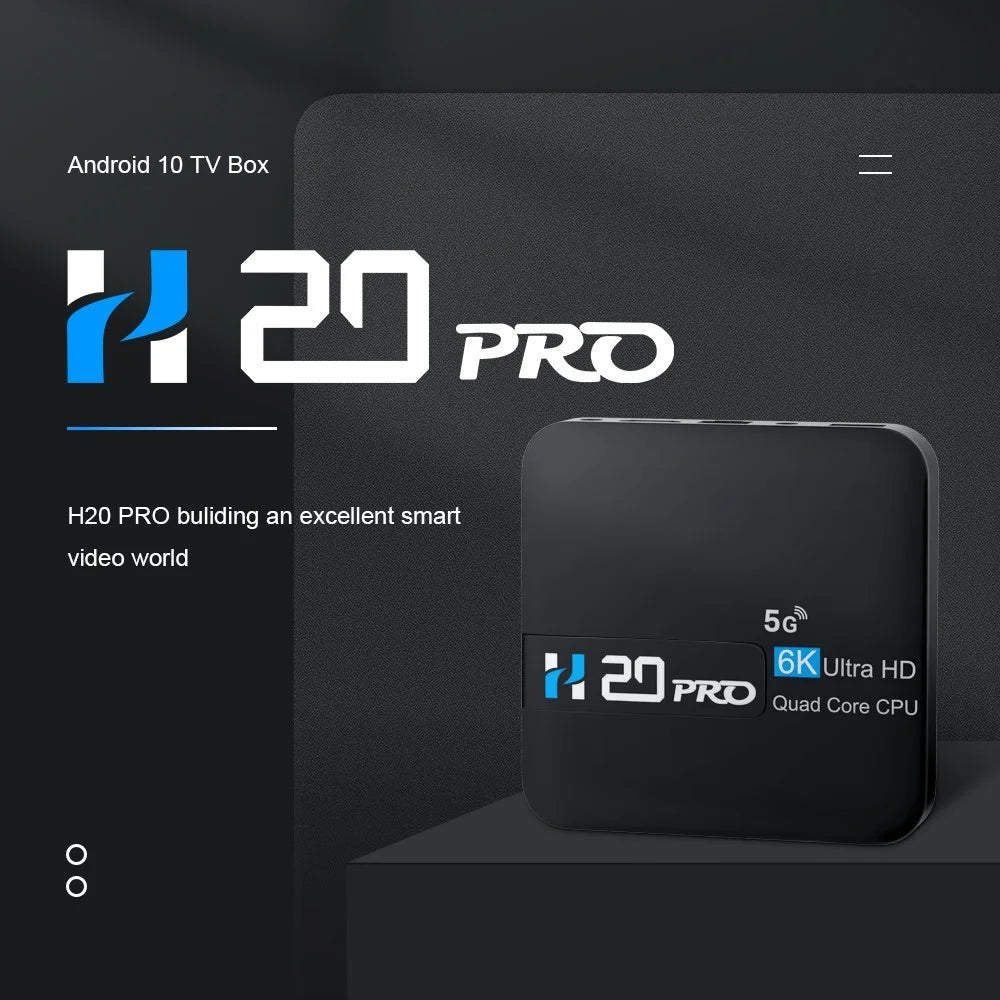 H20 Pro 2+8GB Quad Core CPU H313 TV Box Dual Band WiFi 4K Ultra HD Player - 6