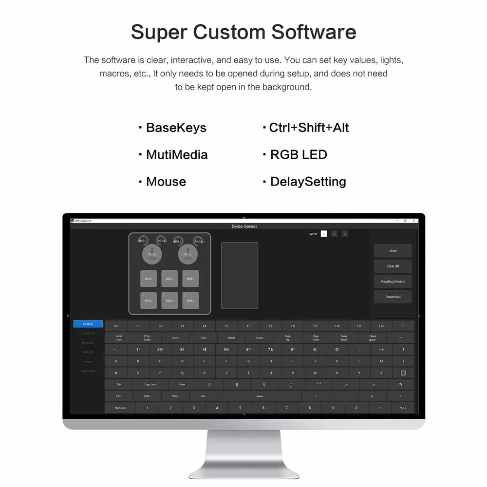 230104-6 Bluetooth-compatible Mechanical Macropad Mini RGB Keyboard Programming Photoshop Gaming Keypad - Green - 5