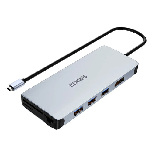 BENWIS MP-HUB-3 12-in-1 Type-C Hub 4K 30Hz HD Video Network USB Multi-Port USB-C Adapter - 1
