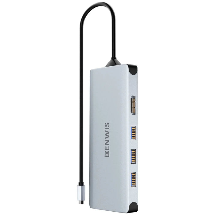 BENWIS MP-HUB-3 12-in-1 Type-C Hub 4K 30Hz HD Video Network USB Multi-Port USB-C Adapter - 4