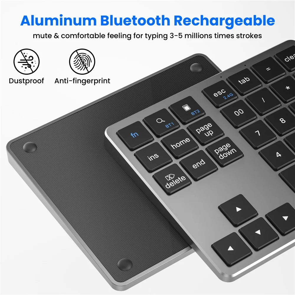 K-35 Bluetooth-compatible Keypad Slim 35-Keys 2.4G+Bluetooth-compatible Dual Mode Keyboard - Black Gray - 4