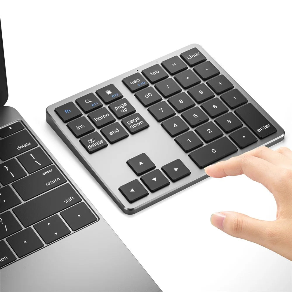 K-35 Bluetooth-compatible Keypad Slim 35-Keys 2.4G+Bluetooth-compatible Dual Mode Keyboard - Black Gray - 6