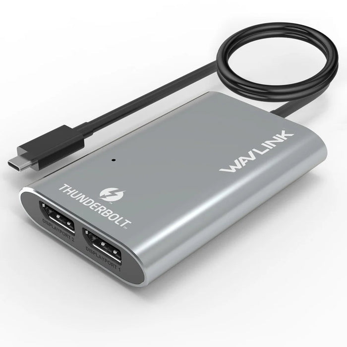 WAVLINK UTA21D Thunderbolt 3 Type-C to Dual DisplayPort Adapter DP 4K / 5K / 8K Video Display Converter - 1