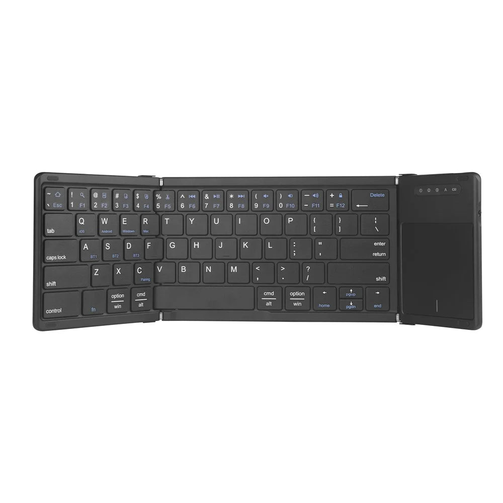 B077T Foldable PU Leather Wireless Bluetooth-compatible Keyboard with Touchpad - 2