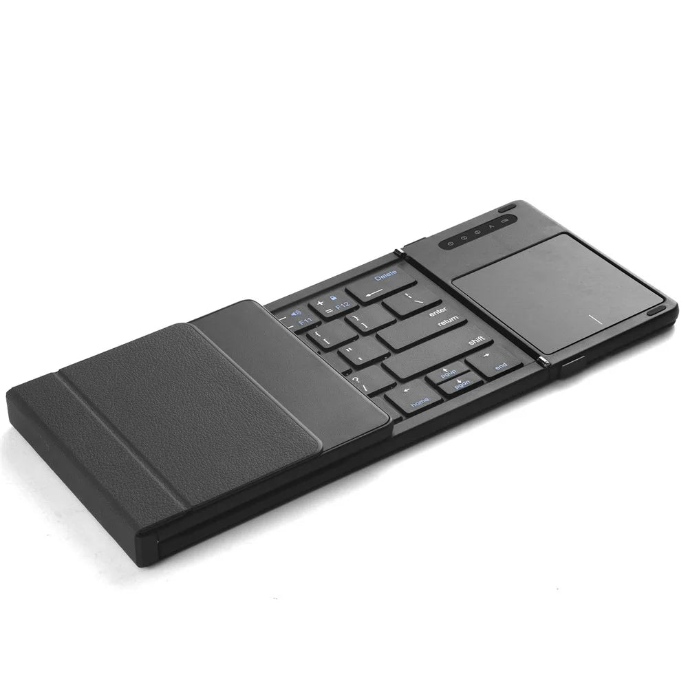 B077T Foldable PU Leather Wireless Bluetooth-compatible Keyboard with Touchpad - 4