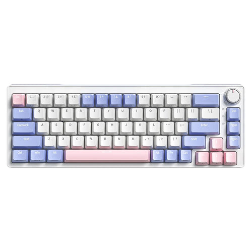 ZA68 Pro RGB Hot Swap 2.4G+Type-C+Bluetooth-compatible 68-Key Computer Keyboard - Purple+Pink - 1