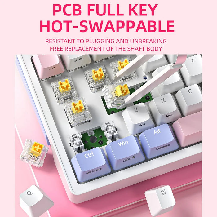ZA68 Computer Laptop Gaming Keyboard Wired RGB Light 68-Key Mechanical Keyboard - Style A - 2