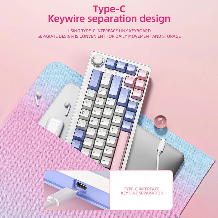 ZA68 Computer Laptop Gaming Keyboard Wired RGB Light 68-Key Mechanical Keyboard - Style A - 4