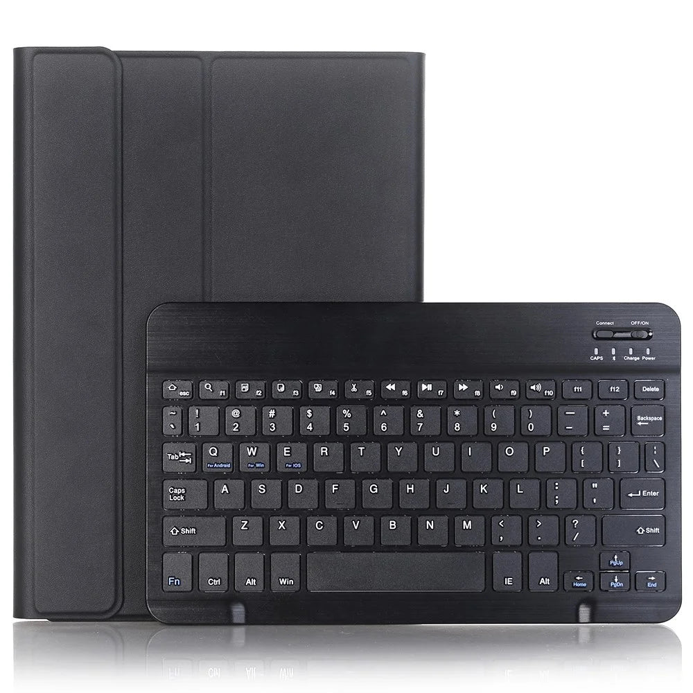 A13B For iPad Pro 11 (2024) Leather+TPU Tablet Cover Bluetooth-compatible Keyboard Case with Pen Slot - Black - 1