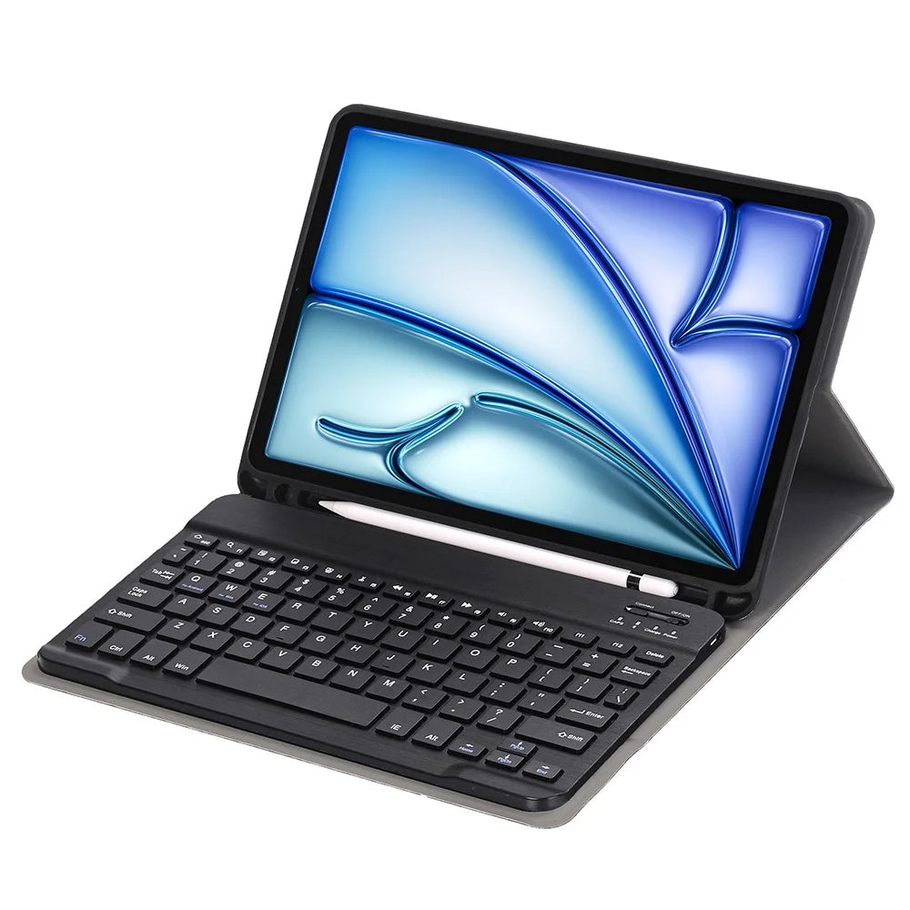 A098B For iPad Air 11 (2026) / (2025) / (2024) / iPad Air (2020) (2022) Case Bluetooth-compatible Keyboard Cover with Pen Slot - Black - 2