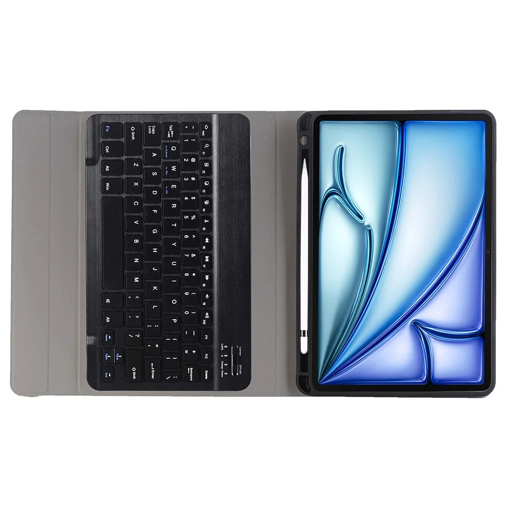 A098B For iPad Air 11 (2026) / (2025) / (2024) / iPad Air (2020) (2022) Case Bluetooth-compatible Keyboard Cover with Pen Slot - Black - 5