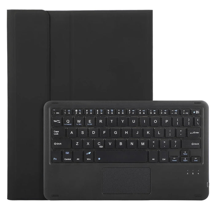 A13B-A For iPad Pro 11 (2024) Pen Slot Leather Tablet Case + Bluetooth-compatible Keyboard with Touchpad - Black - 4