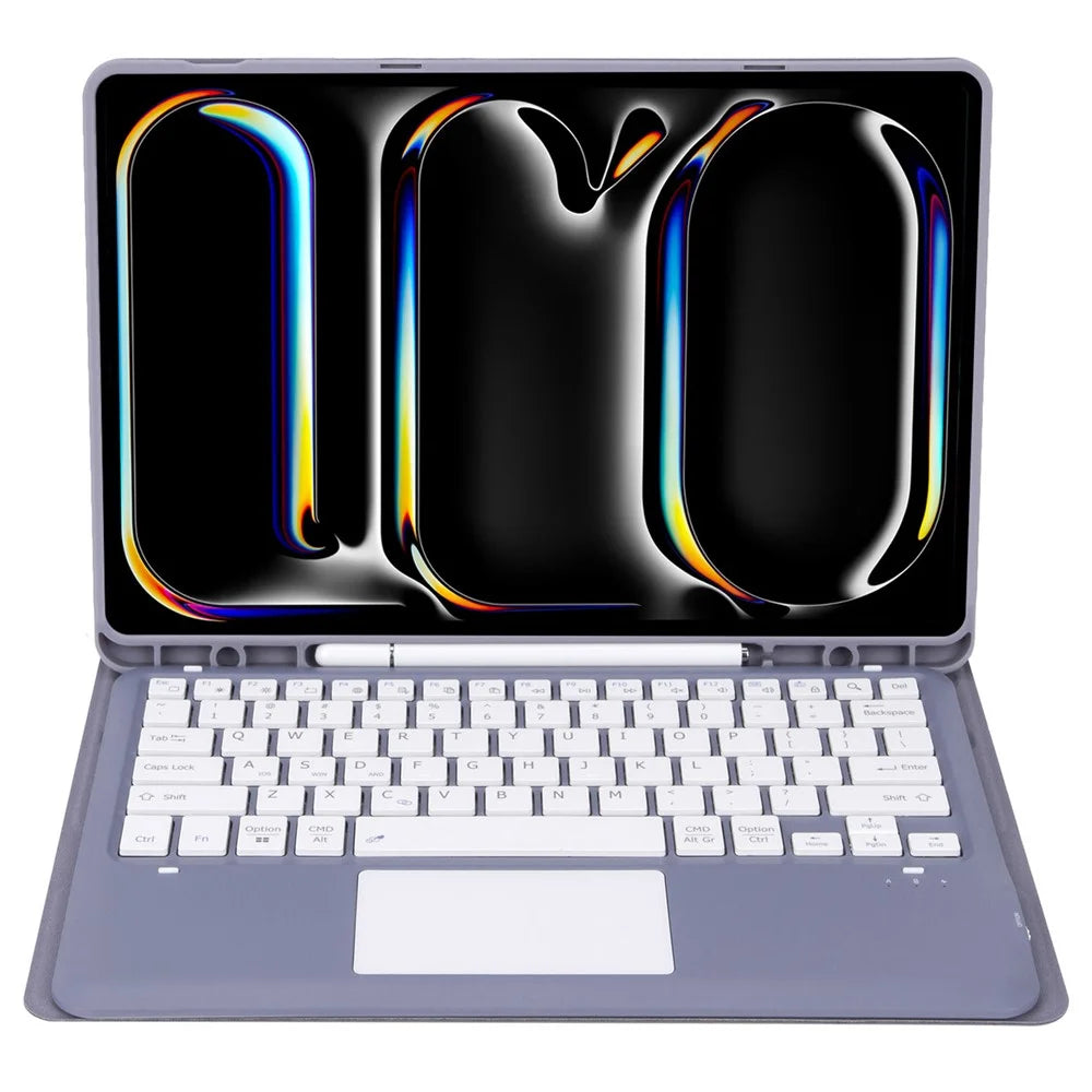 A14B-A For iPad Pro 13 (2025) / (2024) Detachable Leather Tablet Case with Bluetooth-compatible Keyboard, Pen Slot - Dark Purple - 5