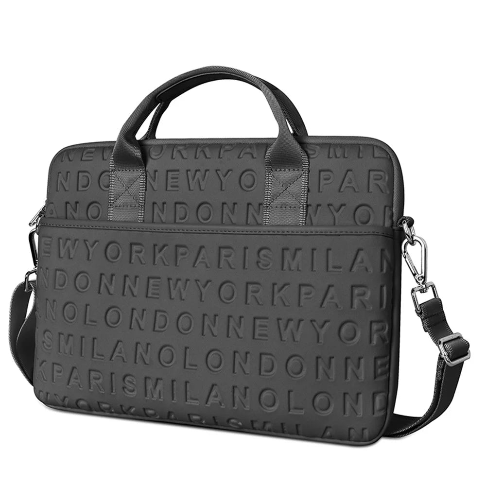 WIWU Laptop Bag Large Fashionable Laptop Sleeve Tote Bag Computer Handbag Fits 13.3-inch Laptop and Tablet - Black - 1