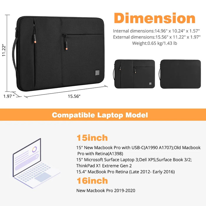WIWU Alpha Series Water-repellent Laptop Bag Sleeve Case for 16-inch Notebooks Laptops MacBook - 3