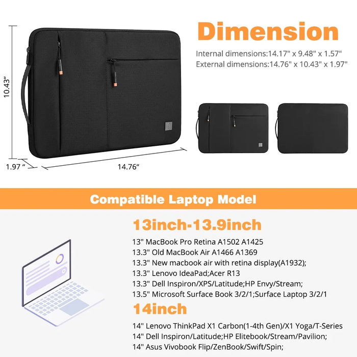 WIWU Alpha Series Water-repellent Laptop Bag Lightweight Sleeve Case for 15.6-inch Notebooks Laptops MacBook - 3