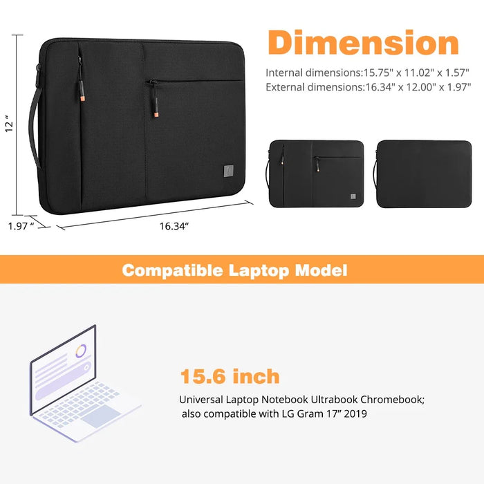 WIWU Alpha Series Water-repellent Laptop Bag Lightweight Sleeve Case for 15.6-inch Notebooks Laptops MacBook - 4