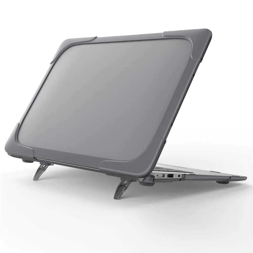 Transparent PC+TPU Hybrid Protective Case for MacBook Air 13" (A1932 / A2179) 2018 / 2019 / 2020 - Grey - 3