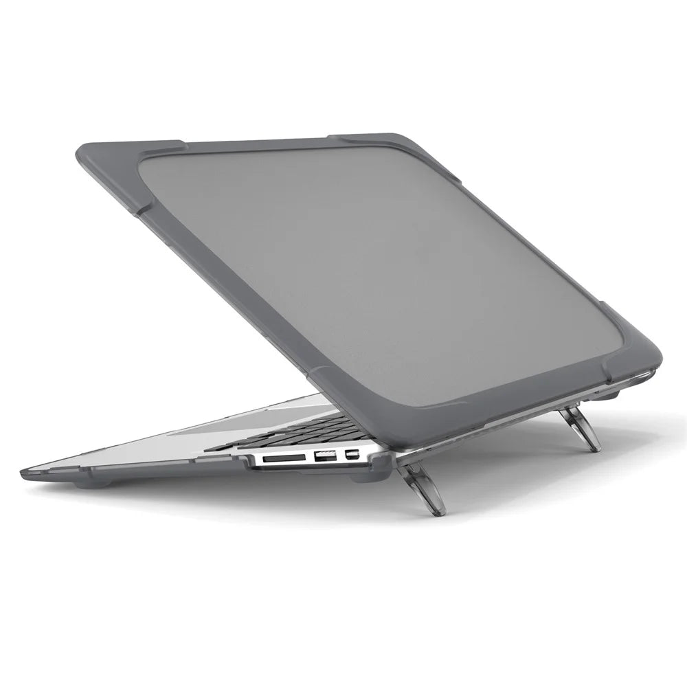 Transparent PC+TPU Hybrid Protective Case for MacBook Air 13" (A1932 / A2179) 2018 / 2019 / 2020 - Grey - 5