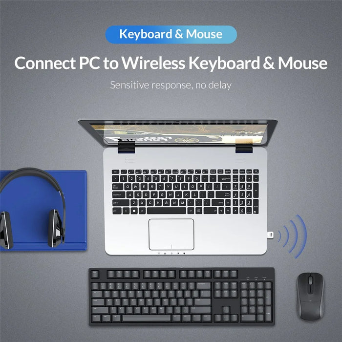 ORICO BTA-508 USB Bluetooth-compatible 5.0 Adapter Mini Wireless Dongle for PC Laptop - Black - 7