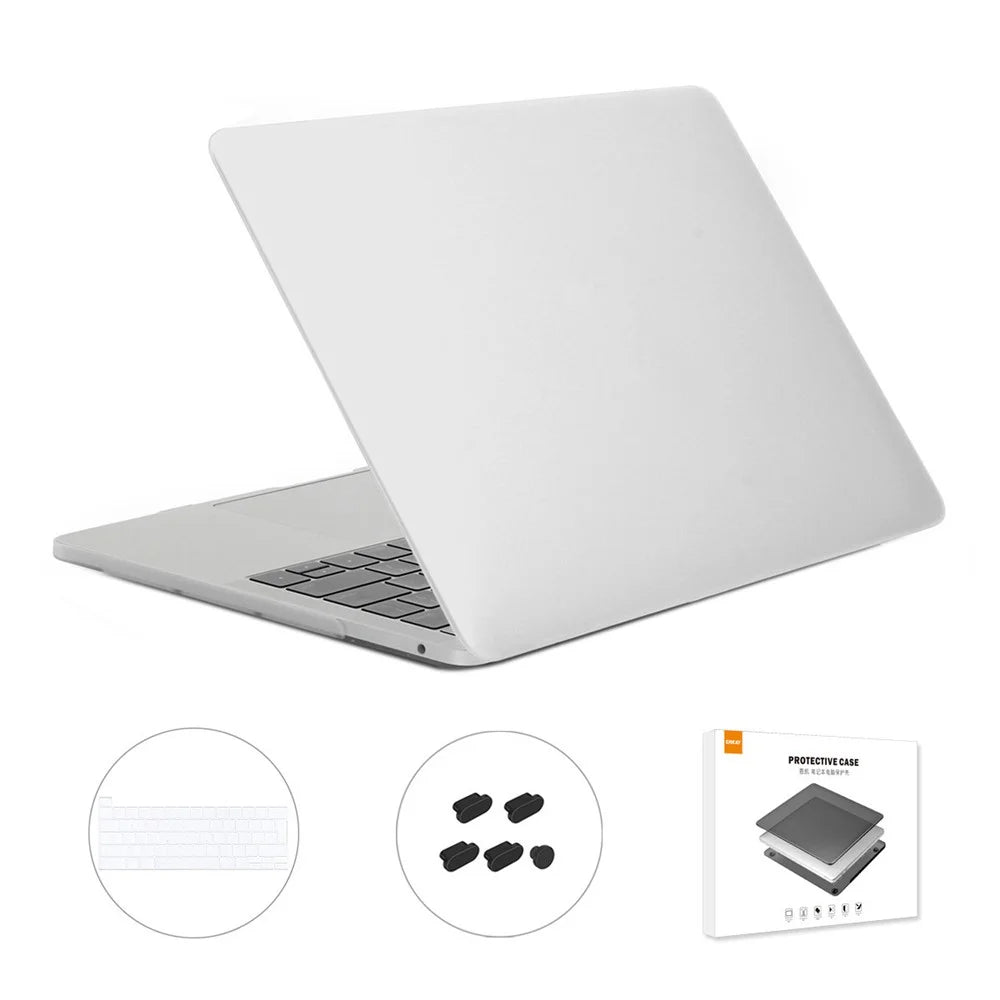 ENKAY HAT PRINCE 3-In-1 Hard Laptop Case + TPU Keyboard Cover + Dustproof Plug for MacBook Pro 13.3-Inch (EU Version, with Touch Bar) A2251 / A2289 / A2338 - White - 1