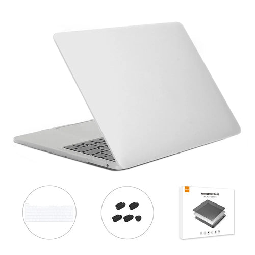 ENKAY HAT PRINCE 3-In-1 Hard Laptop Case + TPU Keyboard Cover + Dustproof Plug for MacBook Pro 13.3-Inch (EU Version, with Touch Bar) A2251 / A2289 / A2338 - White - 1