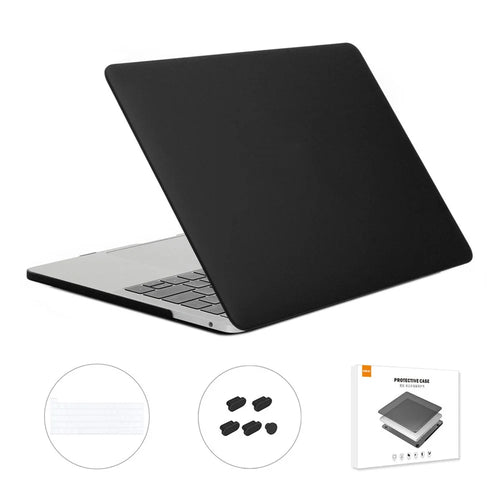 ENKAY HAT PRINCE for MacBook Pro 13 inch with Touch Bar (2020) A2251 / A2289 / A2338 (US Version) 3-In-1 Hard Laptop Case + TPU Keyboard Cover + Dustproof Plug - Black - 1