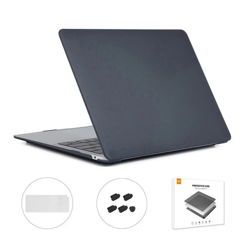 ENKAY HAT PRINCE for MacBook Air 13 inch (2020) A2179 / A2337 (EU Version) 3-In-1 Hard Laptop Case + TPU Keyboard Cover + Dustproof Plug - Black - 1