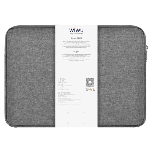 WIWU 16-inch Minimalist Laptop Bag Waterproof Polyester Notebook Protective Sleeve - Grey - 2
