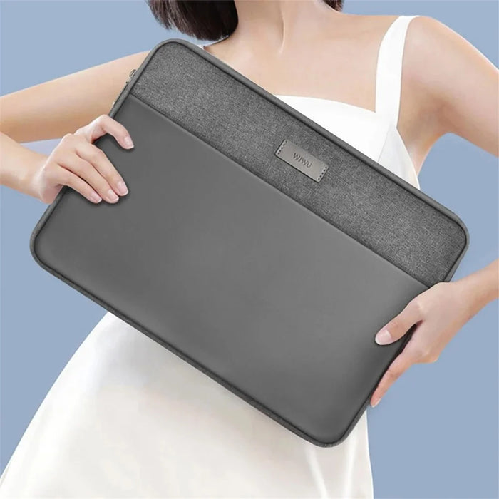 WIWU 16-inch Minimalist Laptop Bag Waterproof Polyester Notebook Protective Sleeve - Grey - 7