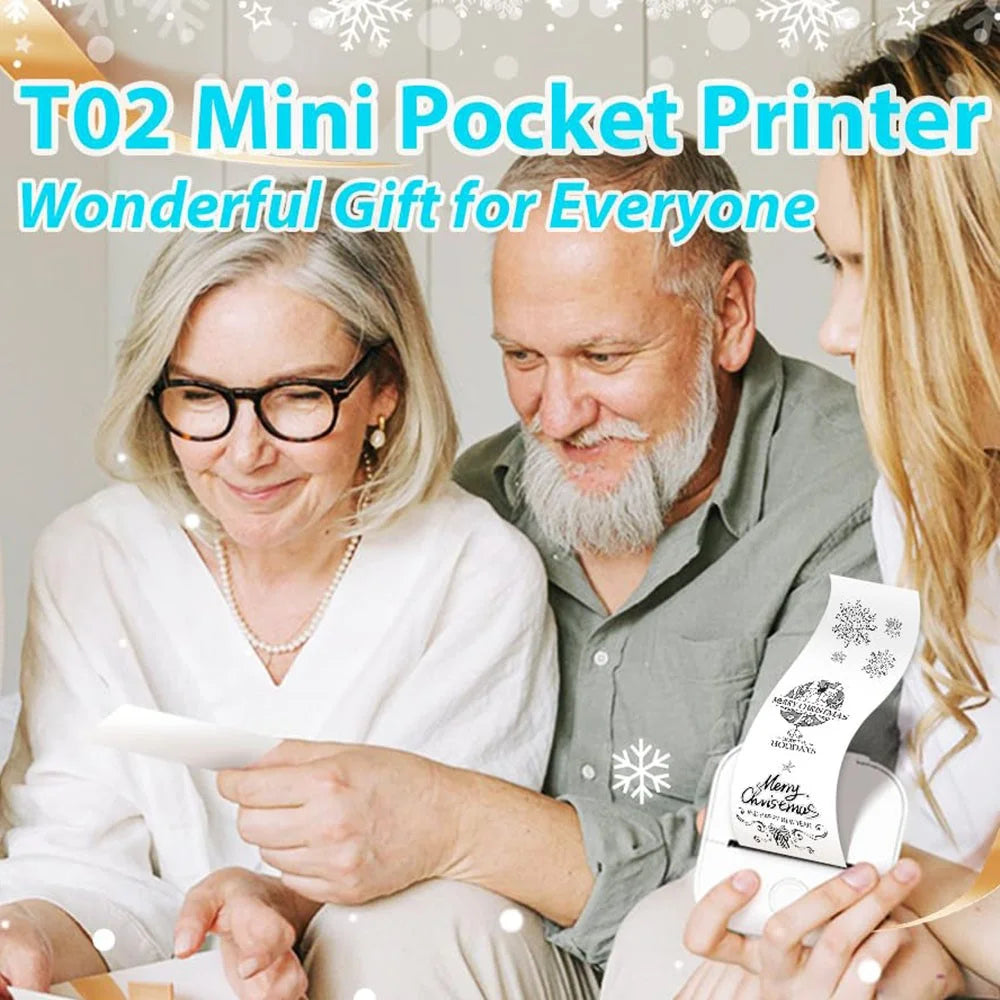 PHOMEMO T02 Mini Thermal Printer Bluetooth-compatible Home Label Printing Device - White - 3